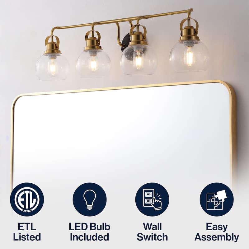 Bolha Metal/ Bubbled Glass Vanity Light, Chrome by JONATHAN Y