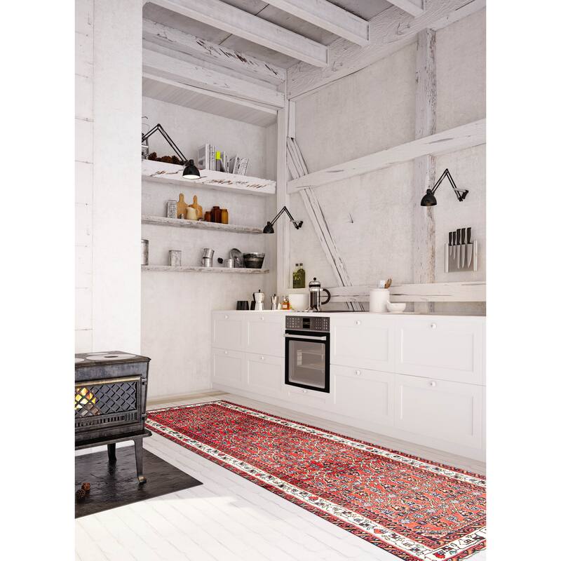 ECARPETGALLERY Hand-knotted Andelz Red Wool Rug - 2'1 x 9'1