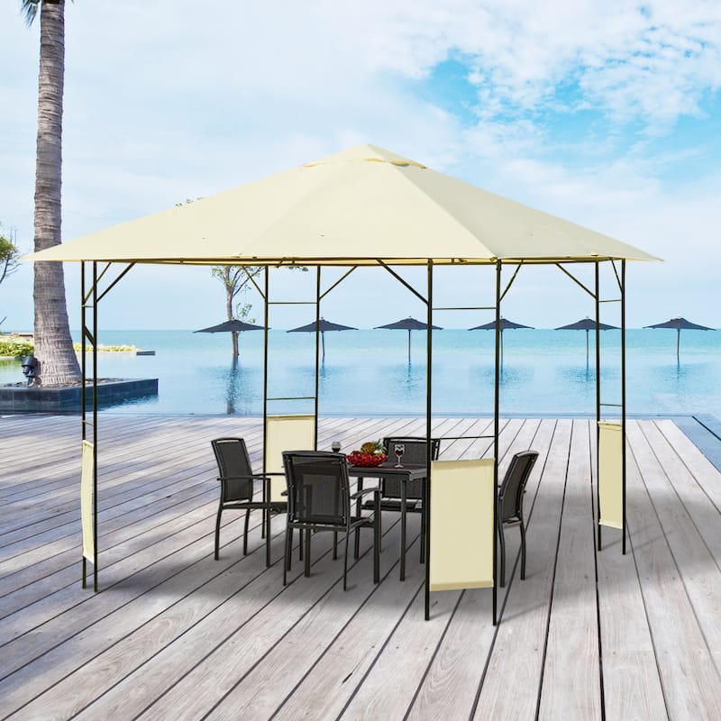 Outsunny Modern 10' x 10' Outdoor Gazebo Canopy Cover - Cream