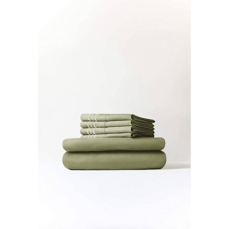 CGK Linens Extra Deep Pocket Microfiber 6 Piece Bed Sheet Set Soft & Cooling