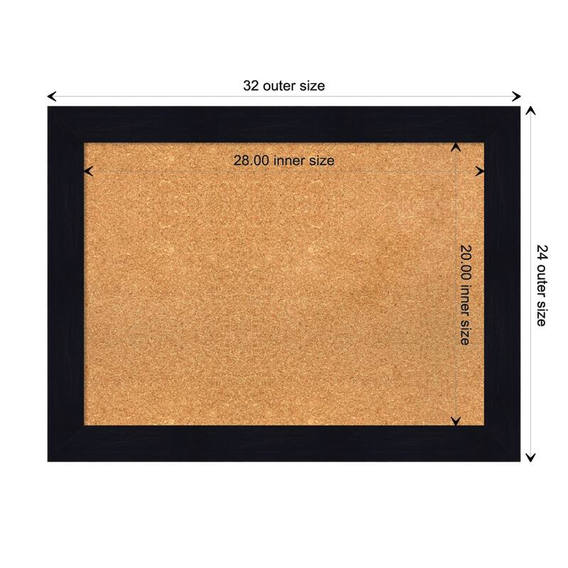 Shiplap Wood Framed Natural Corkboard Bulletin Board - Shiplap Navy - Board Size 28x20