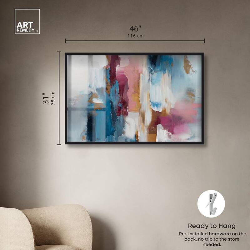Rosy and Ocean Hues II Shadowbox by Art Remedy