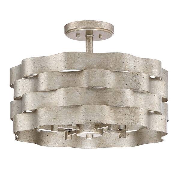 Park Harbor Phsfl4204 Fairbanks 4 Light 18 Wide Semi Flush Drum Antique Silver Leaf On Sale Overstock 21530615