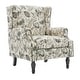 preview thumbnail 79 of 80, Mid-Century Modern Linen/ Vegan Leather Wing Back Accent Chair