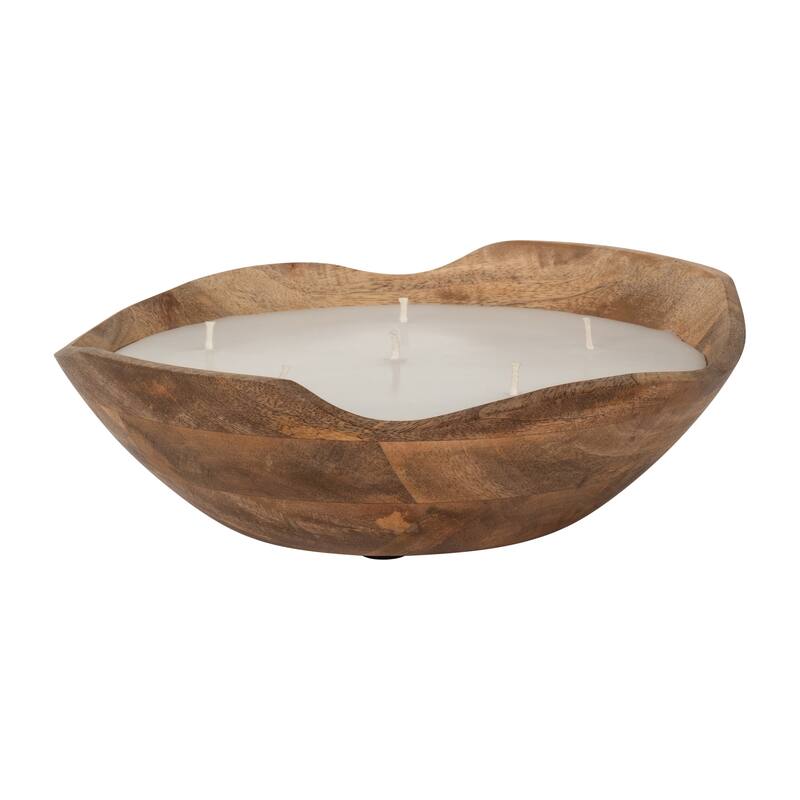 Sagebrook Home Vanilla Wood Bowl Candle, Natural, Wood