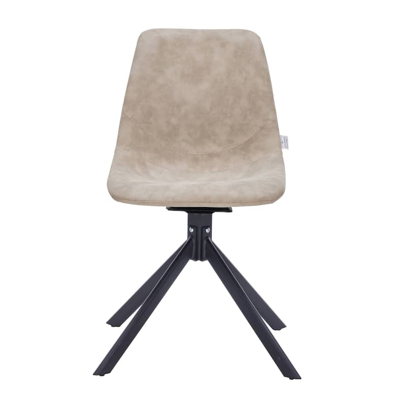 Markley Leather Dining Chair 360 Degree Swivel with Iron legs Modern Accent Side Chair