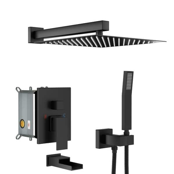 Bath Shower Faucet Set Tub Spout 10 inch Rain Shower Head ...