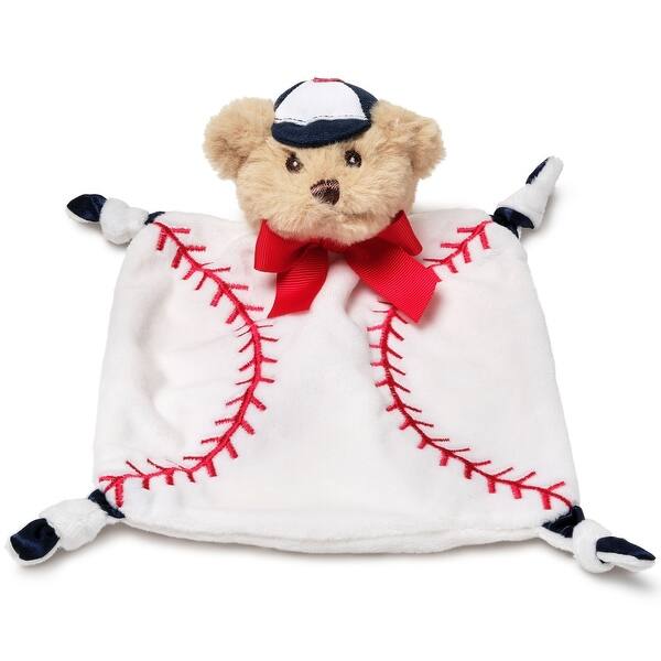 slide 2 of 6, Bearington Baby Wee Lil' Slugger 8" x 7" Small Baseball Teddy Bear Blanket
