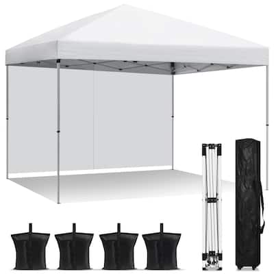 Moasis Outdoor 10 Ft. W x 10 Ft. D Pop Up Canopy Instant Canopy Tent with Removable Sidewall - N/A
