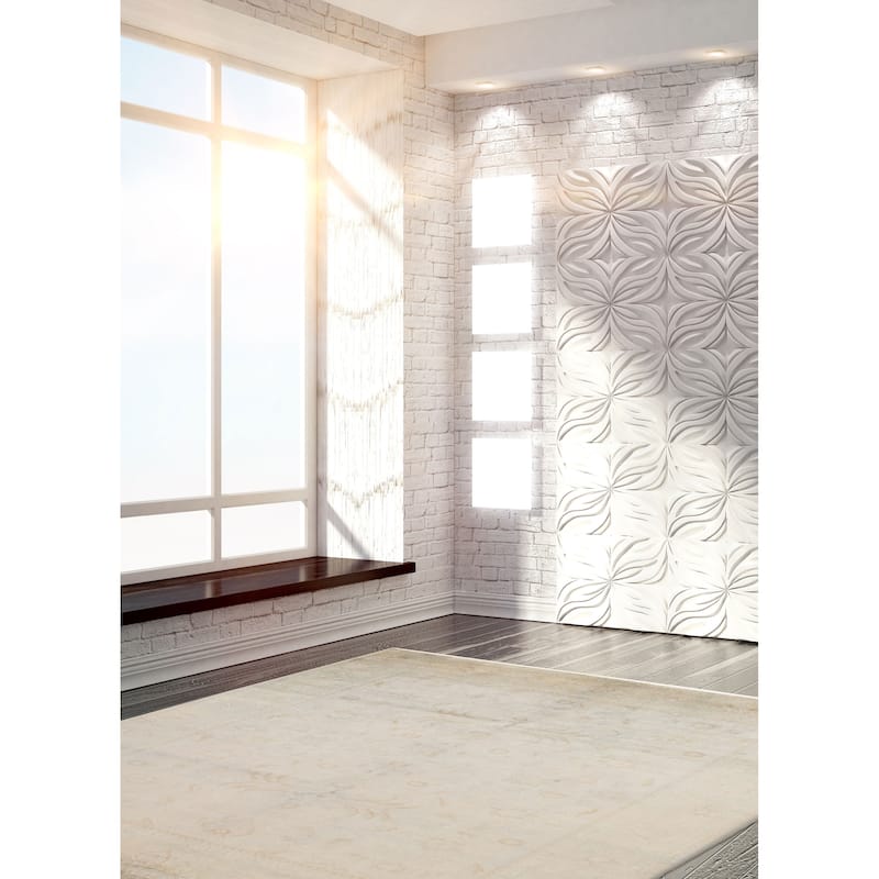 ECARPETGALLERY Hand-knotted Vibrance Light Grey Wool Rug - 8'2 x 10'0