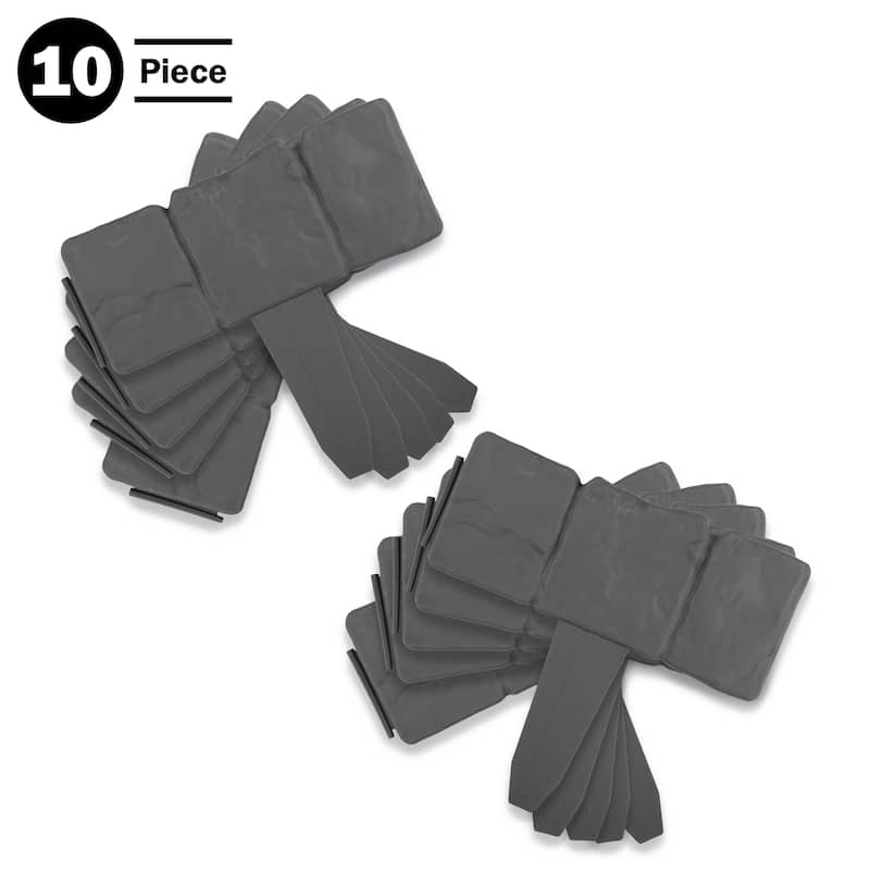 Garden Edging - 10-Piece Outdoor Decorative Flower Bed Border Set for Landscaping by Pure Garden