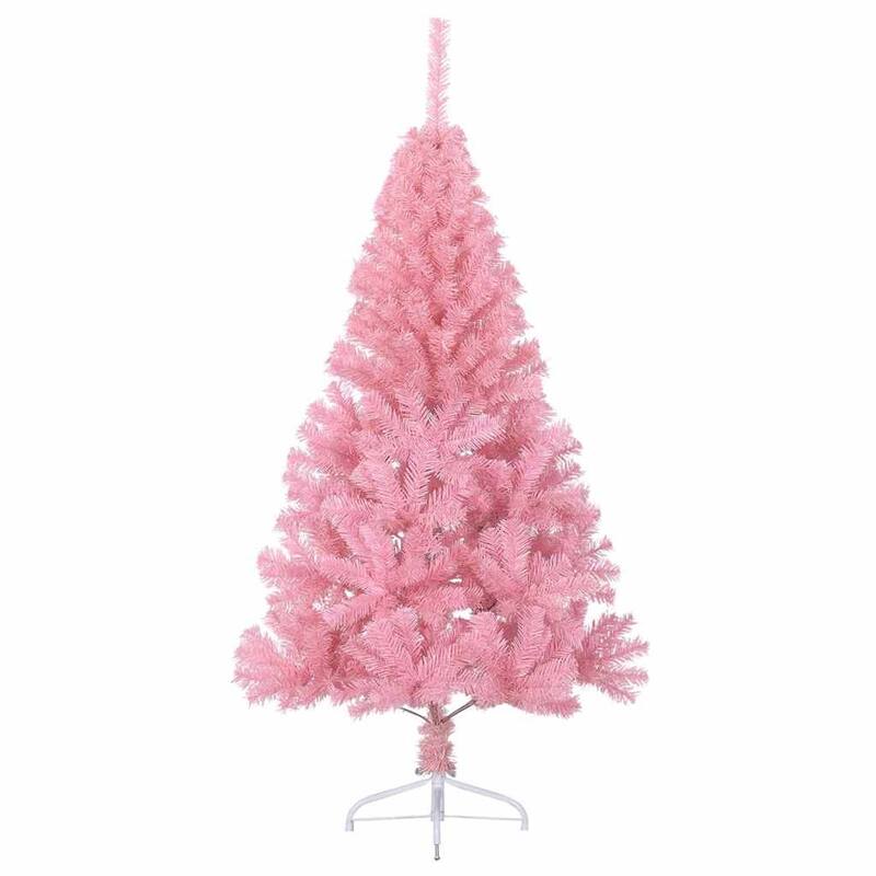 vidaXL Artificial Pre-lit Christmas Tree Pink in PVC - 59.06 in