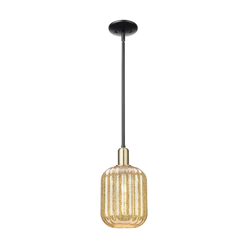 Innovations Lighting 716-1S-12-7 Preston Pendant Preston 7" Wide Mini - Black Antique Brass / Mercury