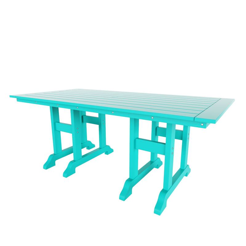 Laguna Hdpe All Weather Outdoor Patio 71" Rectangular Dining Table - Turquoise