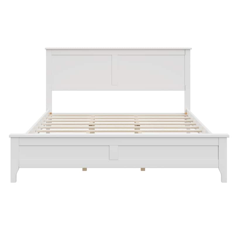 Roomfitters Modern Solid Wood King/Queen/Full Platform Bed Frame with Sturdy Wooden Slats Support, No Box Spring Needed