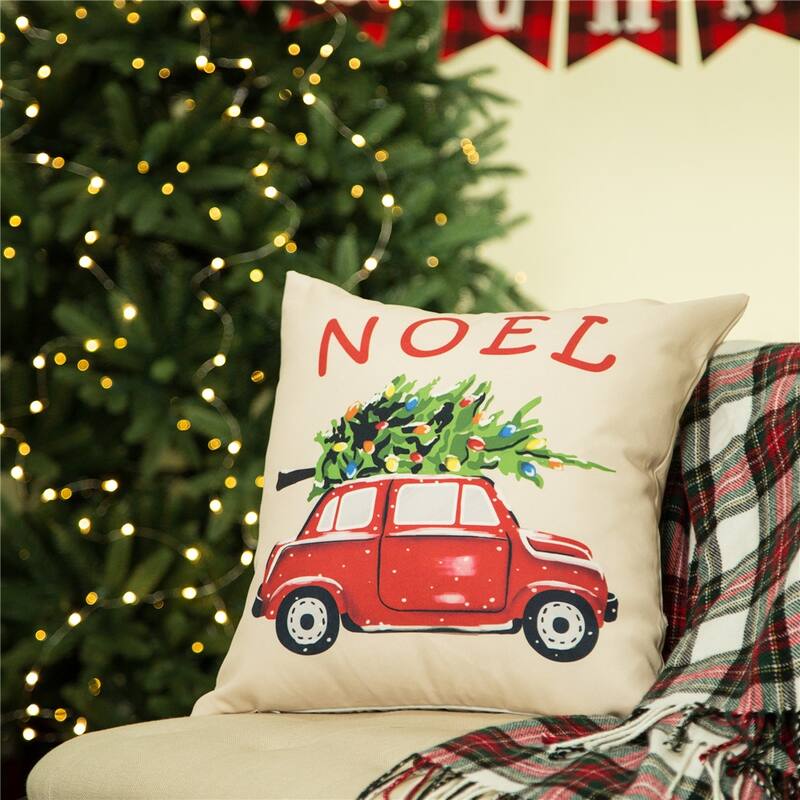 Glitzhome 18-Inch Christmas Pillow Cover