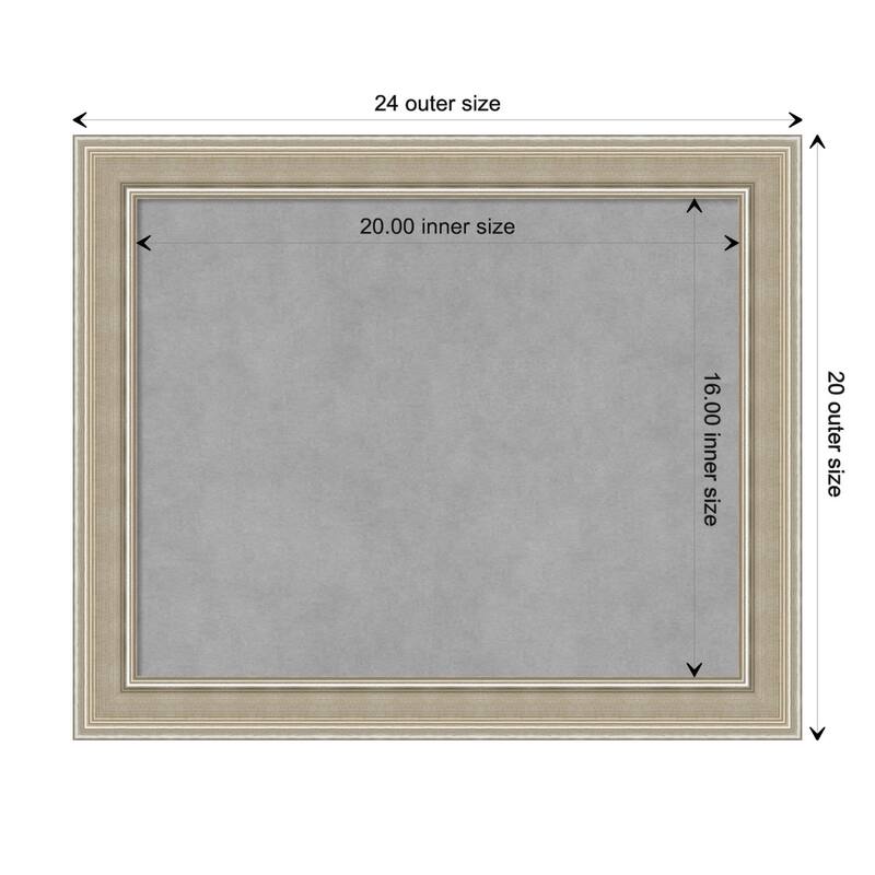 Amanti Art Mezzo Silver Framed Magnetic Board - Board Size 20x16