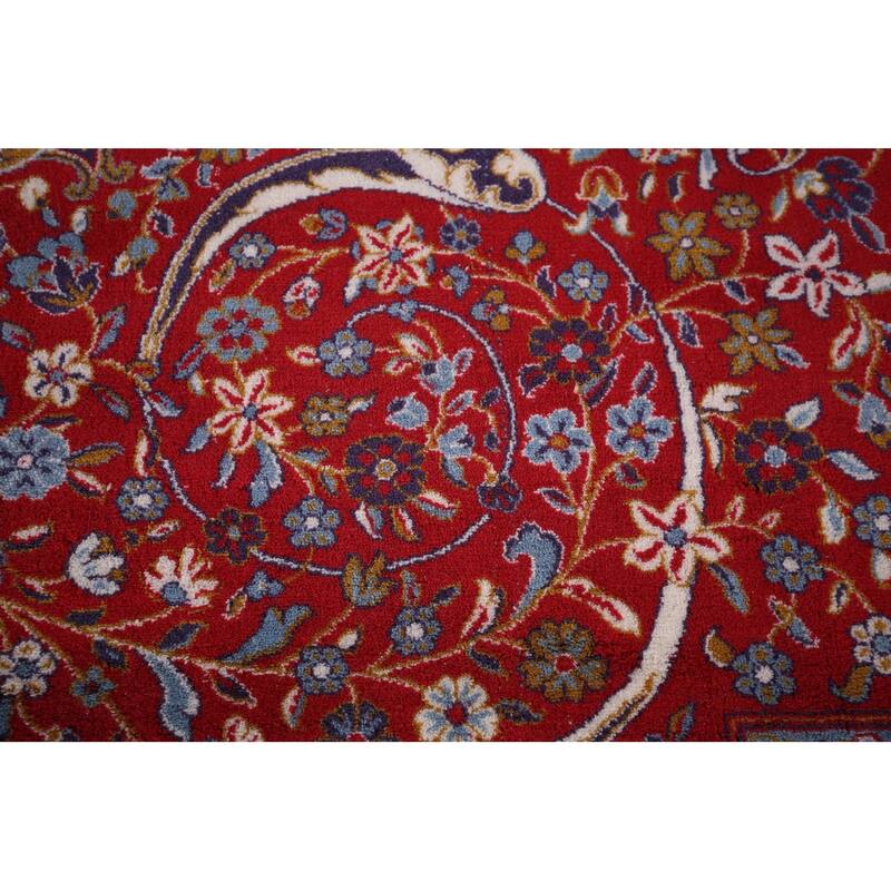 Victorian Style Red Kashan Turkish Rug Machine Made Traditional Carpet - 9'9" x 13'0"