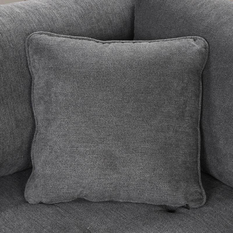 117.3" Chenille U-Shaped Sectional Sofa Bed with Pillows