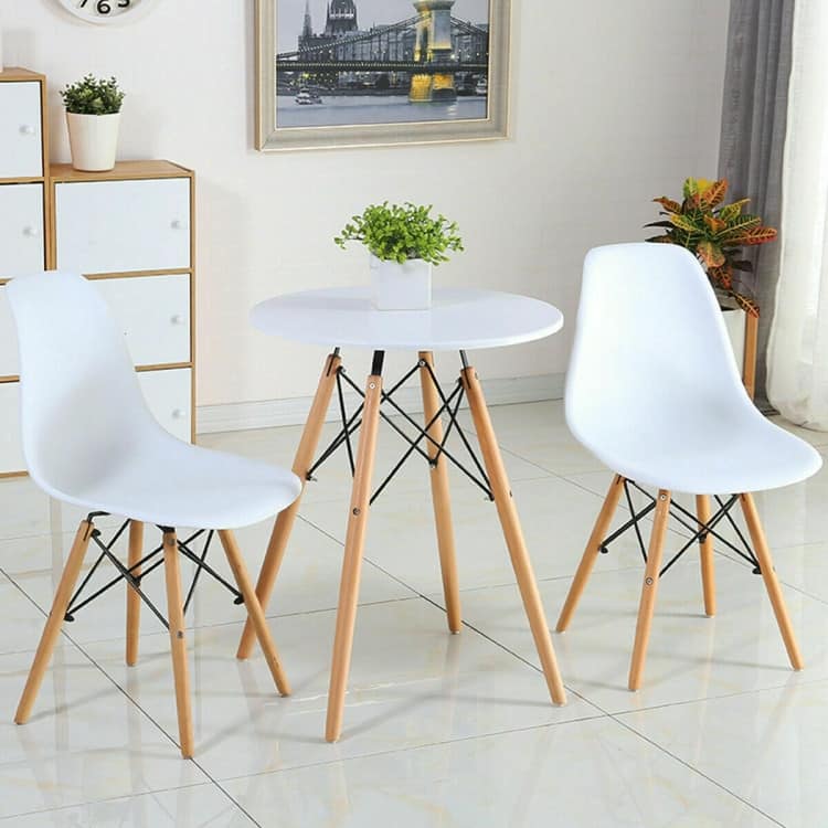 Set of 2 Mid Century Modern DSW Dining Side Chair - 22" x 18.5" x 32" (D x W x H)