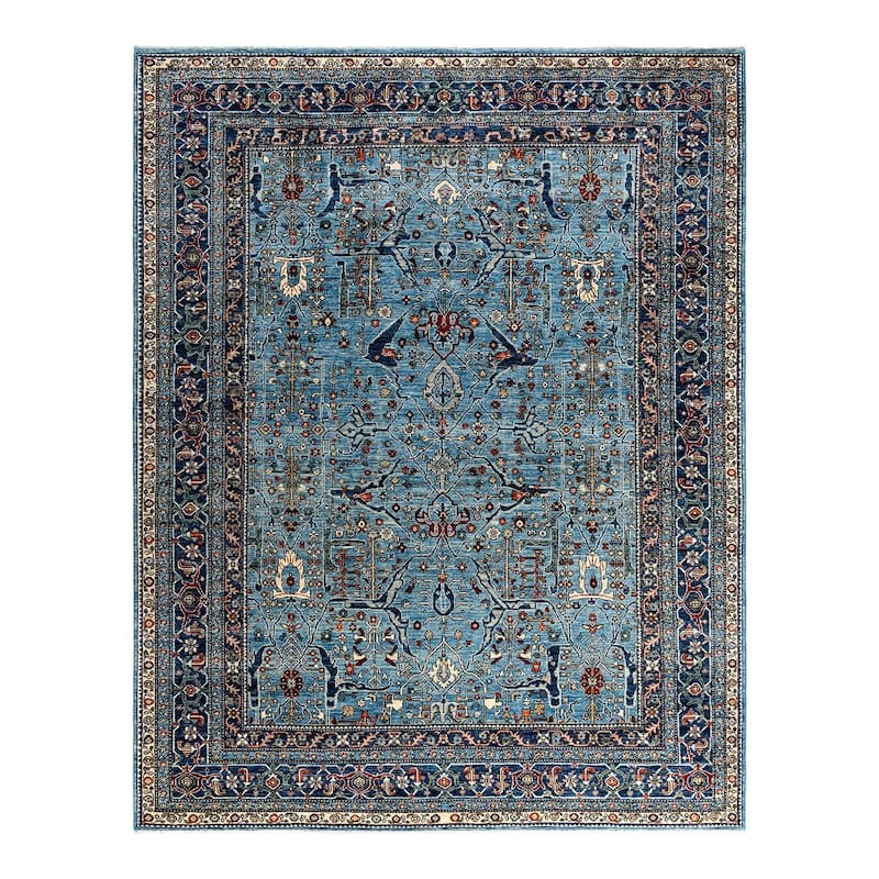 Serapi One-of-a-Kind Hand-Knotted Area Rug - Light Blue, 7' 10" x 10' 0" - 7' 10" x 10' 0"