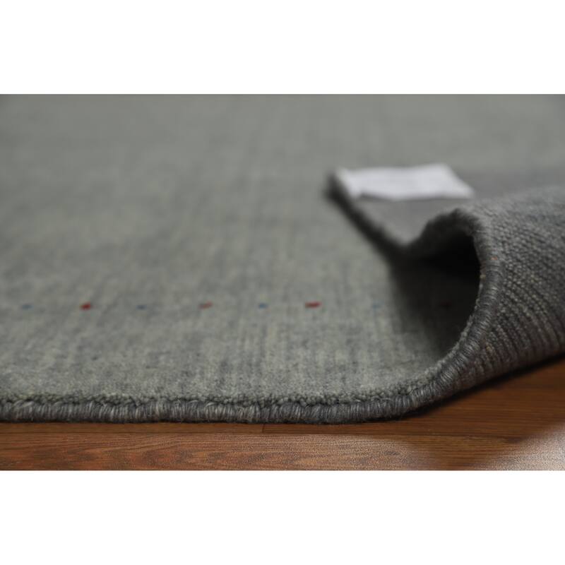 Gray Tribal Gabbeh Indian Area Rug Handmade Wool Carpet - 5'5" x 7'9"