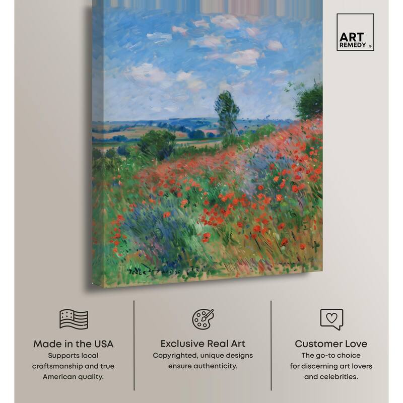 Blanket of Poppies II Canvas by Art Remedy, Gallery Wrapped