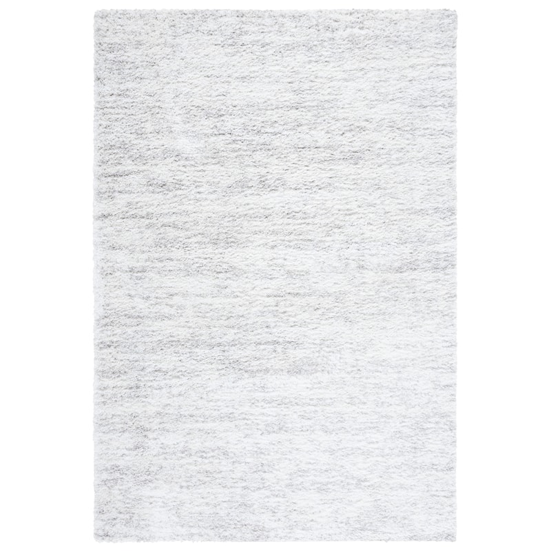 SAFAVIEH Berber Shag Rafaele 1.25-inch Thick Rug - 7' Square - Ivory/Light Grey - Square