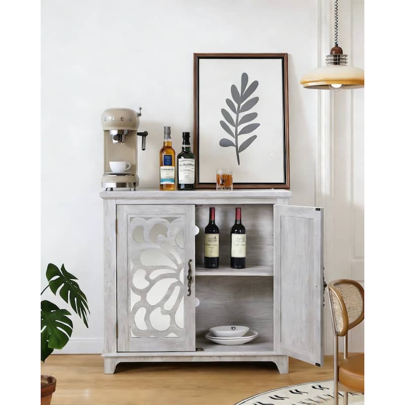 Elegant sideboard with 2 acrylic mirrored doors Sideboard and Buffet