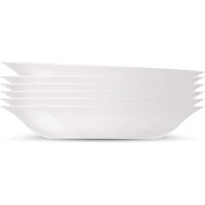 Bormioli Rocco Set of 6 White Moon Opal Glass Plates