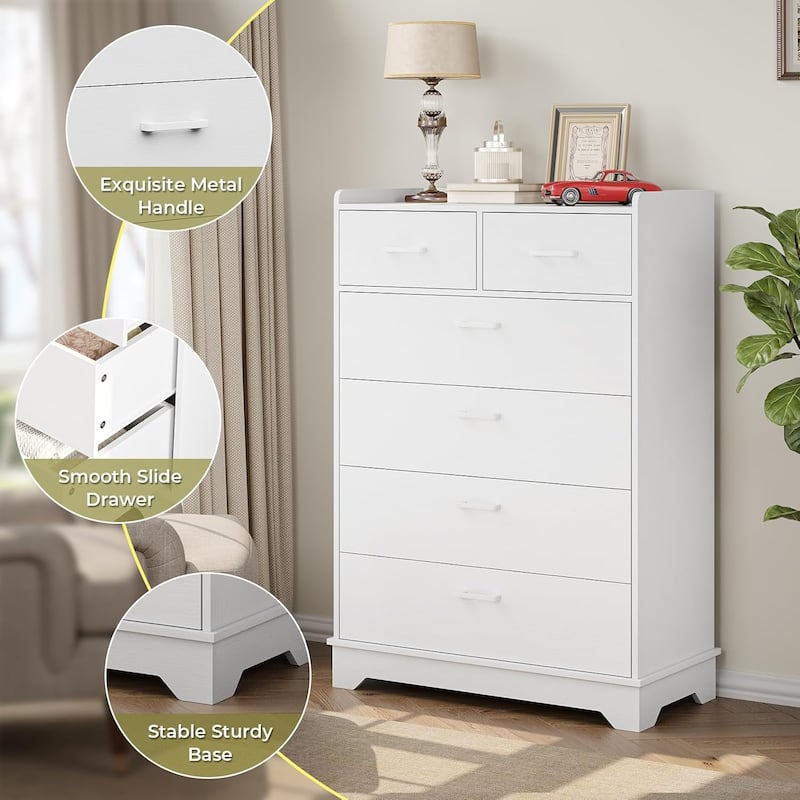 Bedroom Dresser Charging Station Storage Drawers Chest of Drawers