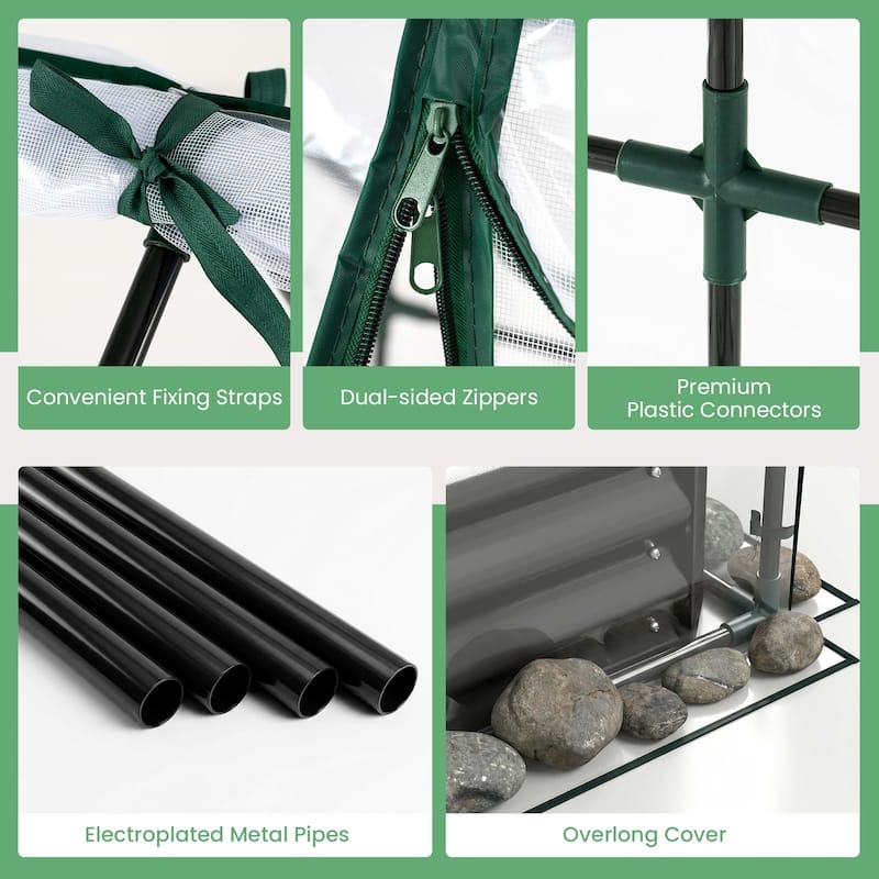 Gymax Raised Garden Bed w/ Cover 68'' x 33'' x 21'' Planter Box w/