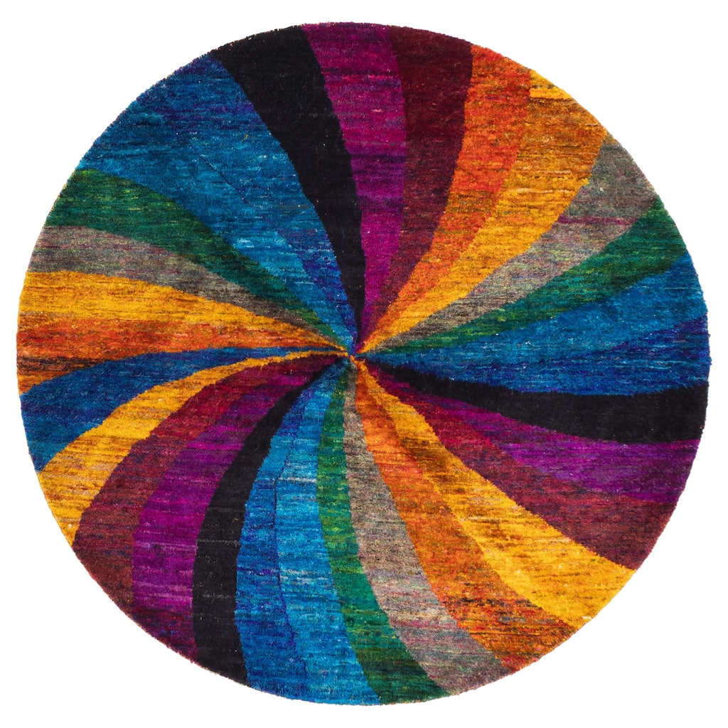 ECARPETGALLERY Hand-knotted Opulence Multi Color Silk Rug - 5'6 x 5'6