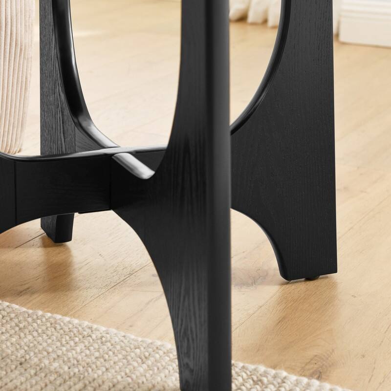 25" Round End Table, Wooden Side Table,Night Stand for Bedroom, Living Room ,Reception Room