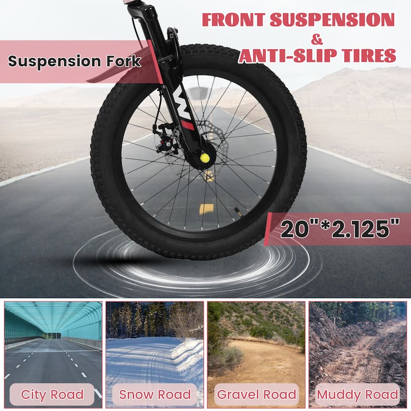 20 Inch Kids Mountain Bike with Front Suspension, 7-Speed, Steel Frame, Boys & Girls Ages 6-12