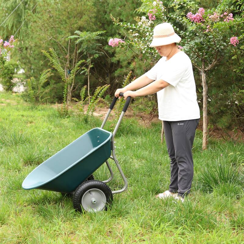 15 inch wheel barrow Two wheeled trolley for green garden