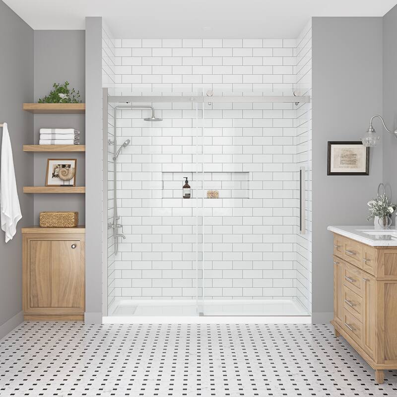 Miseno MSD-BELS72-15SGP-WM Bel 78-3/4" High x 72-3/16" Wide Sliding - Satin Nickel