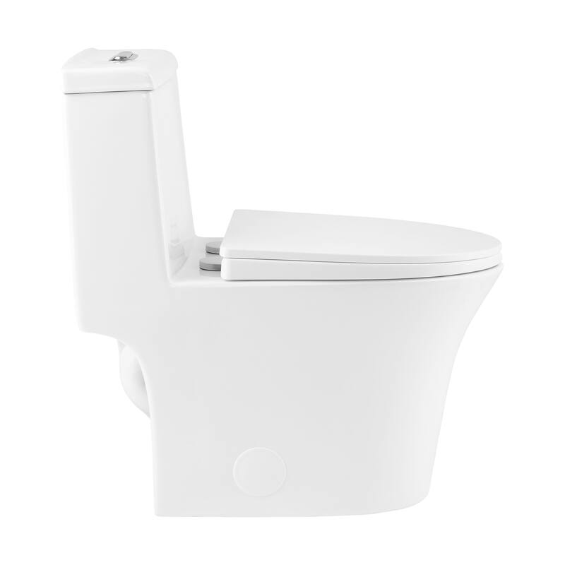 Poitiers One Piece Elongated Dual Flush Toilet 1.1 / 1.6 Gpf - 27.2" x 14.95" 28.95"