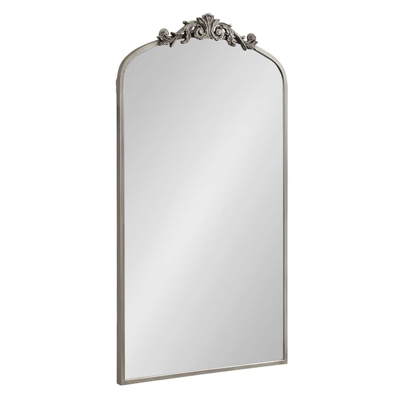 Kate and Laurel Arendahl Traditional Baroque Arch Wall Mirror - 24x42 - Silver