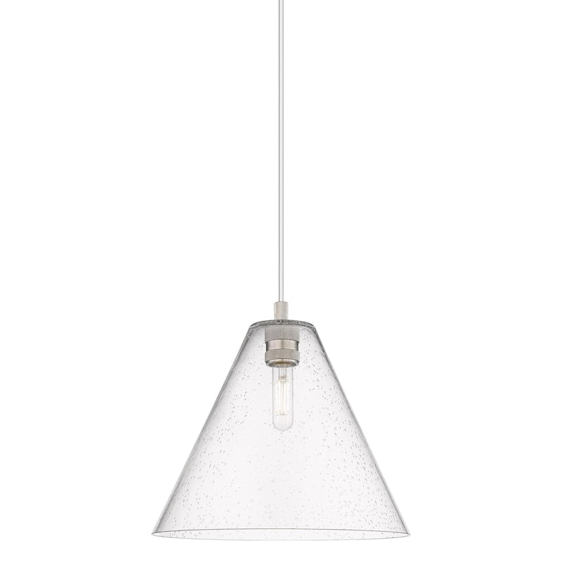 Innovations Lighting 434-1P-11-12 Crown Point Pendant Crown Point 12" - Satin Nickel / Seedy