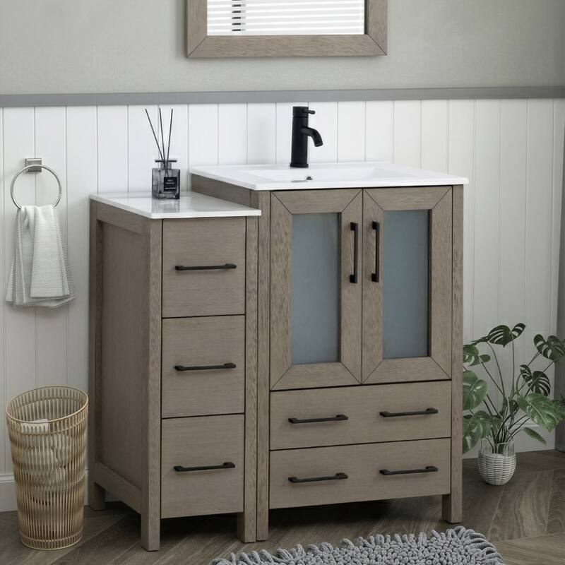 Vanity Art 36-Inch Single Sink Bathroom Vanity with Top & Free Mirror - 36 X 18.1 X 35.8