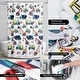 preview thumbnail 5 of 3, Constructing Shower Curtain - Multi on White - 70x72 inches