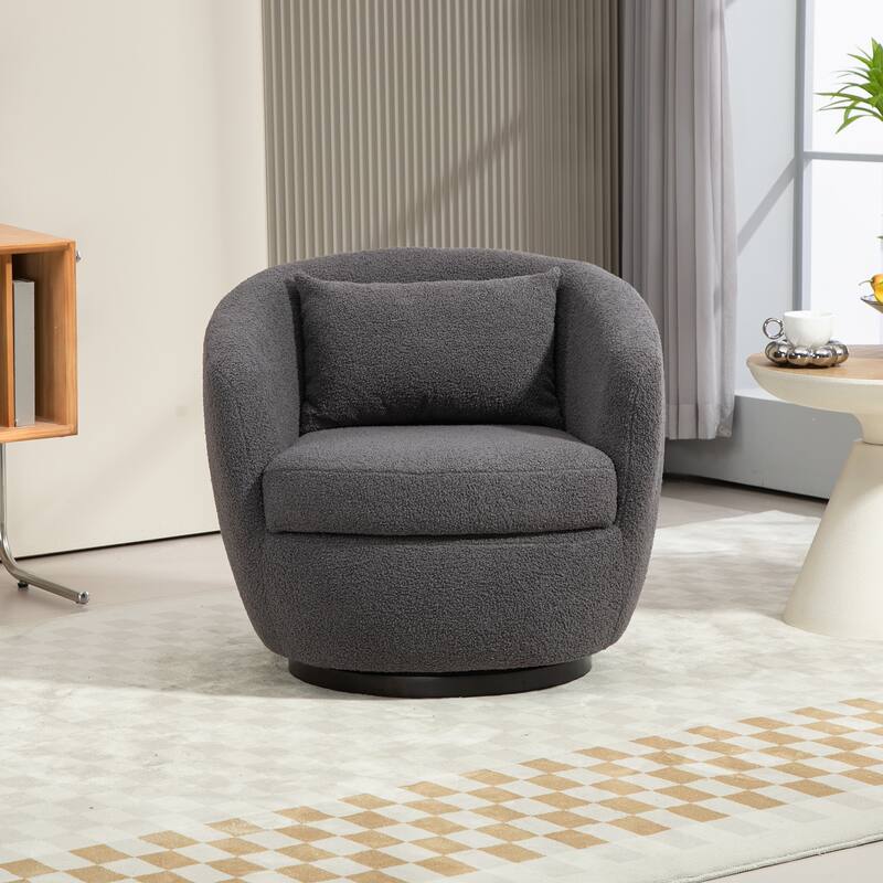 Teddy Swivel Barrel Armchair - Grey
