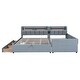 preview thumbnail 5 of 14, Mother & Child Platform Bed, Queen & Twin XL Upholstered Bed Frame w/ Hydraulic Storage System, Drawer Box, Sockets & USB Ports