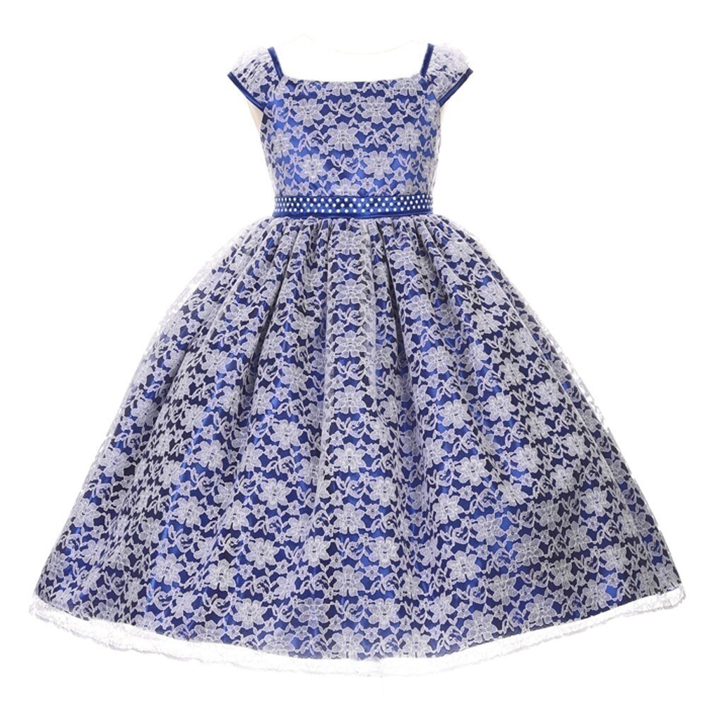 blue floral occasion dress