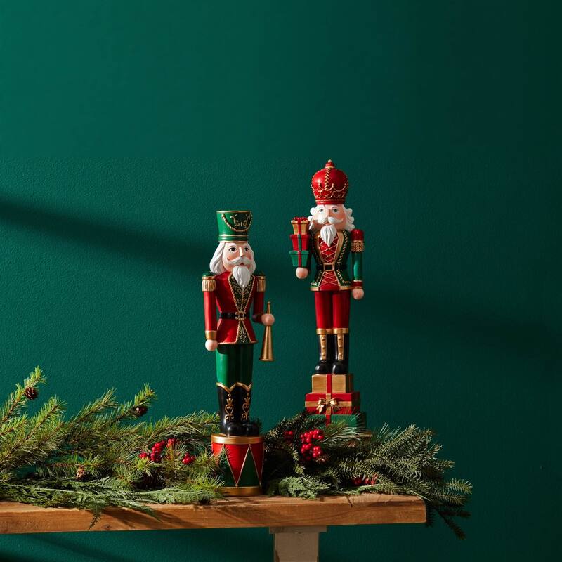 Standing Nutcracker Soldiers Christmas Figurines - 20" - Set of 2