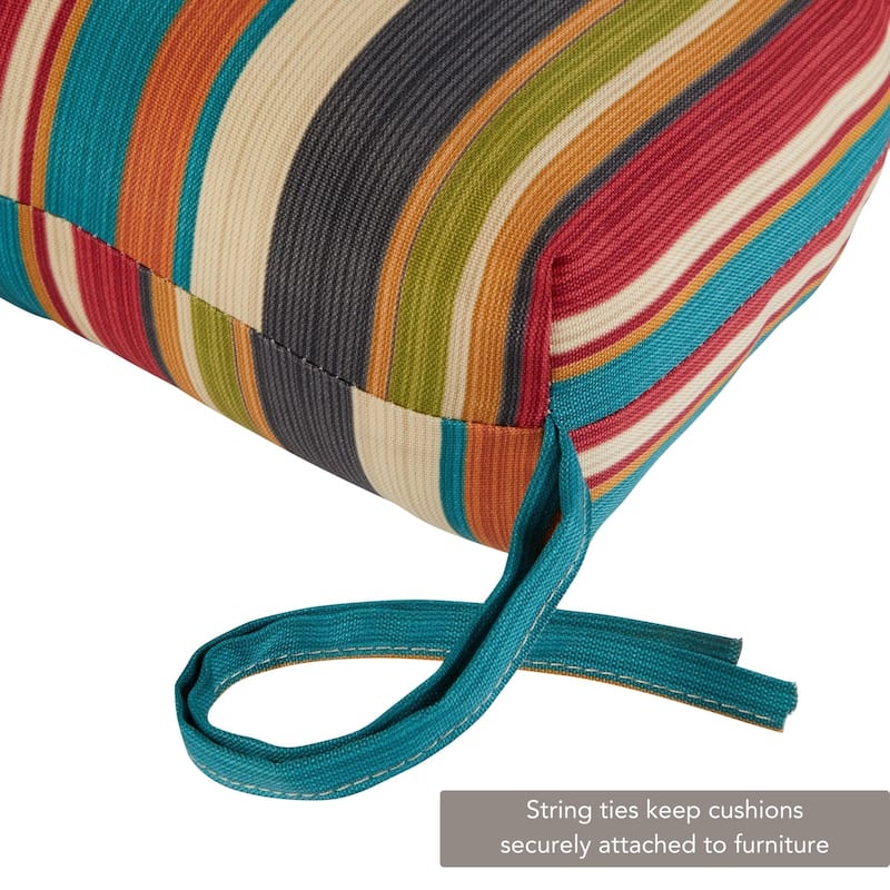 Global Multicolor 22-in x 44-in Outdoor High Back Chair Cushion (Set of 2) (Cushions Only)