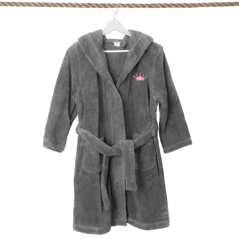 Sweet Kids 100% Polyester SUPER PLUSH Double Brushed Hooded Bathrobe - CROWN
