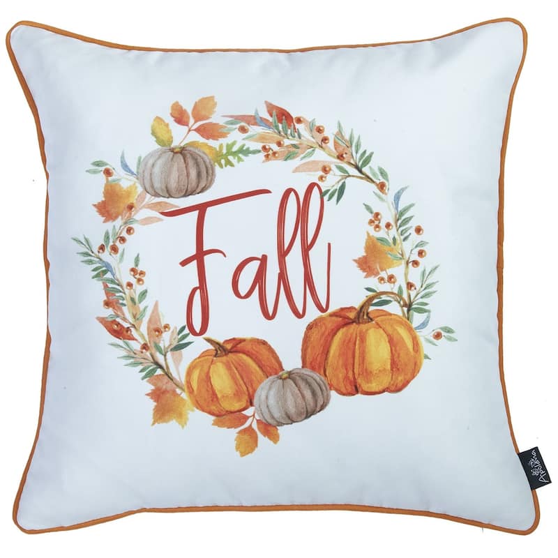 HomeRoots Set Of 2 18" Fall Thanksgiving Pumpkin Throw Pillow Cover
