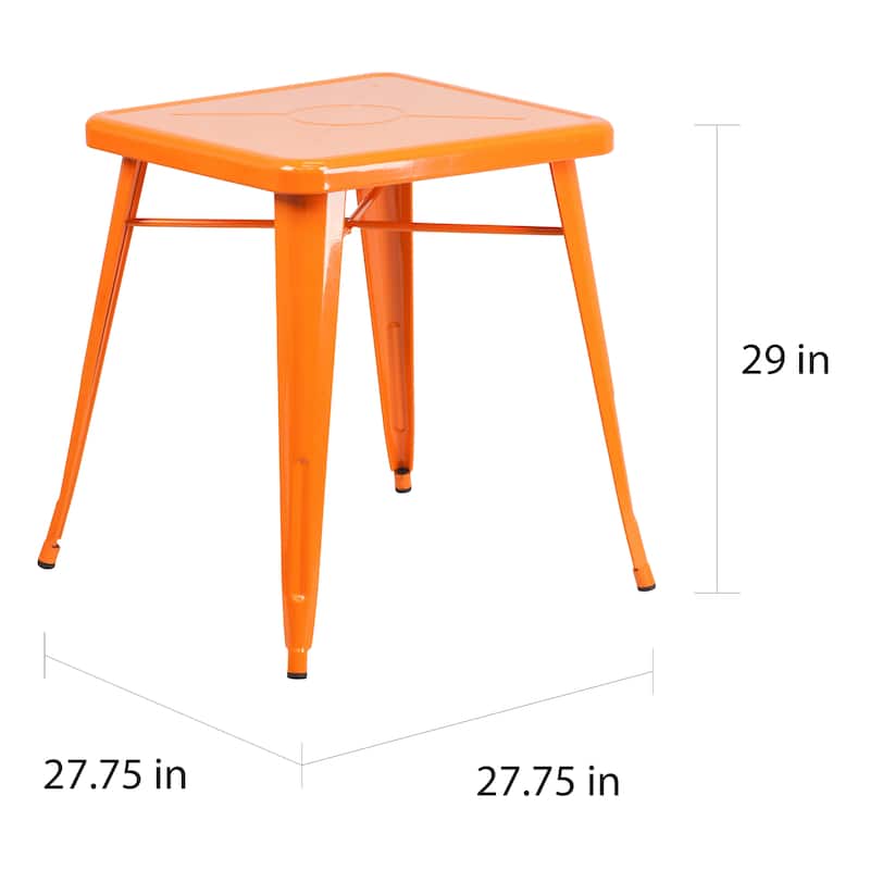 Steel Square Indoor/ Outdoor Table - 27.75"W x 27.75"D x 29"H